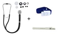 Kit Estescópio Adulto E Infantil Rappaport + Lanterna Clínica Médica + Garrote