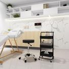 Kit Estética com Banco Mocho e Carrinho Multiuso - Preto Kit Estética com Banco Mocho e Carrinho Multiuso - Preto