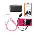 kit estetoscópio duplo com esfigmomanômetro P.A.med Rosa Pink PINK