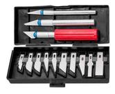 Kit Estilete Precisão Cortador Manual 3 Cabos 13 Laminas.