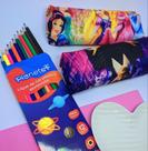 Kit Estojo Escolar Creche Desenho Animado Disney Princesas Ziper para Criança Menina + Caixa de Lapis de Cor 12 Cores Kit Estojo Escolar Creche Desenho Animado Disney Princesas Ziper para Criança Menina + Caixa de Lapis de Cor 12 Cores