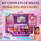 Kit Estojo Maquiagem Infantil Com Espelho Completo Princesa