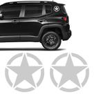 Kit Estrela Militar Para Coluna Jeep Renegade Adesivo Prata