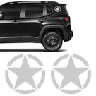 Kit Estrela Militar Para Coluna Jeep Renegade Adesivo Prata