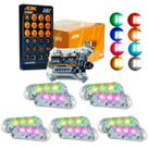 Kit Estrobo AJK RGB Rítmico 3.0 + 18 Farol 6W