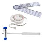 Kit Estudante Acadêmico Saúde Goniômetro + Fita Antropométrica + Martelo Neurológico
