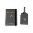 Kit Etiqueta e Porta Passaporte Travel Cinza Kit Etiqueta e Porta Passaporte Travel Cinza