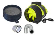 Kit Exaustor Turbo 100mm + Filtro Anti Odor Carvão Ativado Grow Indoor