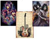 Kit Exclusivo 3 Quebra-cabeças Rock and Roll de 60 peças