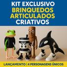 Kit Exclusivo de Brinquedos Articulados Criativos Coleção 4 Personagens Únicos Kit Exclusivo de Brinquedos Articulados Criativos Coleção 4 Personagens Únicos