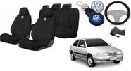 Kit Exclusivo Logus 93-97: Capas de Bancos, Volante e Chaveiro VW