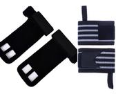 Kit exercício funcional Munhequeiras Profissional (Par) + Luva Hand Grip Couro (Par)