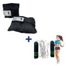 Kit Exercício Treino Com Colchonete Caneleira 1kg Par e Corda de pular