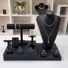 Kit Expositor para Joias em material sintético Preto (11 Peças)