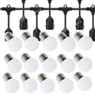 Kit Extensão Varal 15 Metros + 15 Lâmpadas Bolinha Leitosa LED G45 Estilo Retrô KIT010