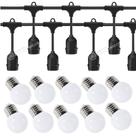 Kit Extensão Varal 5 Metros 10 Lâmpadas Bolinha Leitosa LED G45 Econômica KIT008