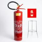 Kit Extintor Abc 6kg Com Suporte E Placas De Sinalização