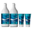 Kit Extrato De Mirtilo Shampoo + condicionador 1 Litro + 2 Leave-in 180ml Lowell