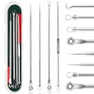 Kit Extrator De Cravo Espinha Profissional Inox Limpeza De Pele 4 Pçs