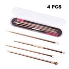 Kit Extrator De Cravo Espinha Profissional Inox Limpeza de Pele Conjunto de 4 - EM9826