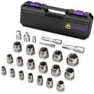 Kit extrator de parafusos ANPUDS, 24 peças, 1/2 e 3/8, Drive Impact