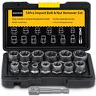 Kit extrator de parafusos GRLCOOD 14 PCS com adaptador de 3/8"