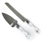 Kit Faca e Espátula para Bolo Aço Inox e Acrílico 2 peças - A-21 - DOLCE HOME