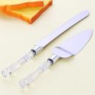 Kit Faca e Espátula para Bolo em Acrílico e Aço Inox