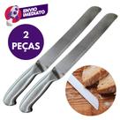 Kit Faca Pão Inox Premium Escovado 8 Polegada Cabo Inteiriço 32cm Lâmina Serrilhada Profissional Kit Faca Pão Inox Premium Escovado 8 Polegada Cabo Inteiriço 32cm Lâmina Serrilhada Profissional