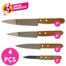 Kit Faca Peixeira Profissional 5 6 7 Polegada Chaira 7 Aço Inox Cabo Madeira Jogo Churrasco Cozinha