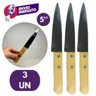 Kit Faca Peixeira Profissional 5 6 7 Polegada Chaira 7 Aço Inox Cabo Madeira Jogo Churrasco