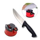 Kit Faca Preta Aço Inox e Afiador C/ Ventosa Churrasco Cozinha Kit Faca Preta Aço Inox e Afiador C/ Ventosa Churrasco Cozinha
