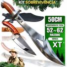 Kit Facão E Faca Full Tang Aço Inox Pesca Campo Camping