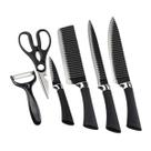 Kit Facas Cozinha 6 Peças - Cutelo, Tesoura, Descascador