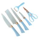 Kit Facas De Cozinha 6 Peças Premium Tesoura E Descascador