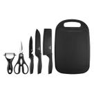Kit Facas De Cozinha 7 Peças Com Tábua Tesoura Suporte Clink