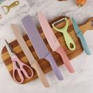 Kit facas de cozinha/Churrasco Profissional Antiaderente 6 Peças colorido
