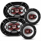 Kit Fácil Bravox Alto Falante 6x9 e 6 Pol Som Automotivo Para Carro Linha X Quadri Triaxial 240W RMS Kit Fácil Bravox Alto Falante 6x9 e 6 Pol Som Automotivo Para Carro Linha X Quadri Triaxial 240W RMS