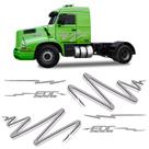 Kit Faixa Caminhão Volvo Edc 1996 Adesivo Lateral Cinza