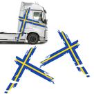 Kit Faixa Caminhão Volvo Suécia Fh Performance Azul/Amarelo