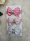 Kit Faixa de bebê com 3 laços.