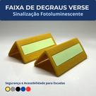 Kit Faixa de Degrau Verse Amarelo Sinalização Fotoluminescente para Escadas 4 Unidades