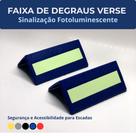 Kit Faixa de Degrau Verse Azul Sinalização Fotoluminescente para Escadas 4 Unidades