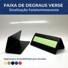 Kit Faixa de Degrau Verse Preto Sinalização Fotoluminescente para Escadas 4 Unidades.