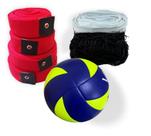 Kit Faixa De Marcação Vôlei Bola Veloster Rede 9 Metros