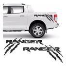 Kit Faixa Ford Ranger Garras 13/19 Adesivo Lateral Grafite