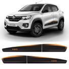 Kit Faixa Kwid 2018/2022 Adesivo Lateral Porta Black/laranja