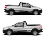 Kit Faixa Lateral Adesivo Carro Strada Fiat Motorista Carona