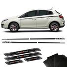 Kit Faixa Lateral Black Bravo Sporting + Soleira E Protetor