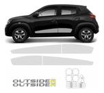 Kit Faixa Lateral Cinza + Protetor De Maçaneta Kwid Outsider Kit Faixa Lateral Cinza + Protetor De Maçaneta Kwid Outsider